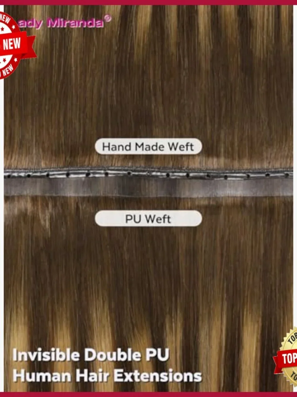 18 Inch Human Hair Extensions 8 Piece Set Seamless Reusable
